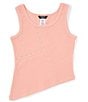 Color:Peach - Image 1 - Big Girls 7-16 Studded Rib Tank Top