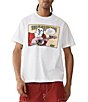Color:Optic White - Image 1 - Comic Buddha Patch Short Sleeve Graphic T-Shirt