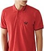 Color:Bleed True - Image 1 - Short Sleeve Branded Collar Polo Shirt