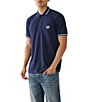 Color:Ace - Image 1 - Short Sleeve Branded Collar Polo Shirt