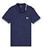Color:Ace - Image 3 - Short Sleeve Branded Collar Polo Shirt