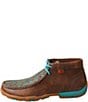 Color:Bomber/Turquoise - Image 4 - Women's Turquoise Embroidered Chukka Driving Mocs
