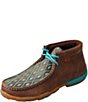 Color:Bomber/Turquoise - Image 5 - Women's Turquoise Embroidered Chukka Driving Mocs