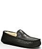 Color:Black Leather - Image 1 - Men's Ascot Leather Slippers