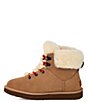 Color:Chestnut - Image 4 - Classic Mini Alpine Lace Suede Hiker Inspired Cold Weather Booties