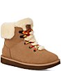 Color:Chestnut - Image 1 - Classic Mini Alpine Lace Suede Hiker Inspired Cold Weather Booties