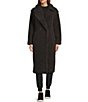 Color:Ink Black - Image 3 - Gertrude Long Teddy Double Breasted Notch Lapel Coat