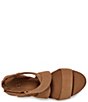 Color:Chestnut - Image 5 - Ileana Ankle Strap Suede Platform Espadrille Wedge Sandals