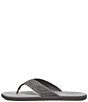 Color:Medium Grey - Image 4 - Men's Seaside Leather Flip Flops
