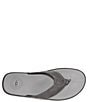 Color:Medium Grey - Image 5 - Men's Seaside Leather Flip Flops