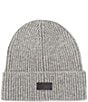 Color:Light Grey - Image 1 - Men's Wide Cuff Ribbed Knit Beanie