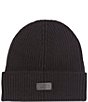 Color:Black - Image 1 - Men's Wide Cuff Ribbed Knit Beanie