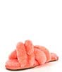 Color:Vibrant Coral/Pink Lotus - Image 4 - Scuffita Criss-Cross Fur Slippers