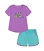 Color:Provence Purple - Image 1 - Baby Girls 12-24 Months Short Sleeve Always Awesome T-Shirt and Shorts Set