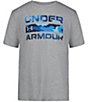 Color:Mod Gray Heather - Image 1 - Big Boys 8-20 Short Sleeve Dissolve Camo Logo T-Shirt