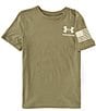 Color:Marine OD Green/Desert Sand - Image 2 - Big Boys 8-20 Short-Sleeve Freedom Flag T-Shirt