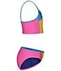 Color:Rebel Pink/Nova Orange/Viral Blue/Cobalt Legacy - Image 4 - Big Girls 7-16 Colorblock Bikini Top & Matching Hipster Bottom Two-Piece Swimsuit