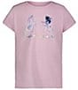 Color:Pink/Burst Dye/Iridescent Foil - Image 1 - Big Girls 7-16 Short Sleeve Burst Dye Logo T-Shirt