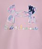 Color:Pink/Burst Dye/Iridescent Foil - Image 2 - Big Girls 7-16 Short Sleeve Burst Dye Logo T-Shirt