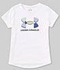 Color:White - Image 1 - Big Girls 7-16 Short Sleeve Colorblock Big Logo Graphic T-Shirt