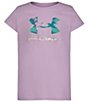 Color:Purple Ace/Radial Turquoise Dissolve/Camouflage - Image 1 - Big Girls 7-16 Short Sleeve Dissolve Camouflage Logo T-Shirt