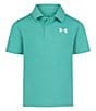 Color:Radial Turquoise - Image 1 - Little Boys 2T-7 Short Sleeve Match Play Solid Polo Shirt