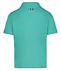 Color:Radial Turquoise - Image 2 - Little Boys 2T-7 Short Sleeve Match Play Solid Polo Shirt