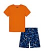Color:Atomic - Image 2 - Little Boys 2T-7 Short Sleeve T-Shirt & Printed Shorts Set