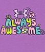 Color:Provence Purple/Radial Turquoise/Provence Purple - Image 3 - Little Girls 2T-6X Short Sleeve Always Awesome T-Shirt & Short Set