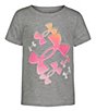 Color:Mod Gray Heather/Nova Orange/Fluo Pink/Pink Rebel - Image 1 - Little Girls 2T-6X Short Sleeve Core Flyer T-Shirt