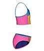 Color:Rebel Pink/Nova Orange/Viral Blue/Cobalt Legacy - Image 4 - Little Girls 4-6X Colorblock Bikini Top & Matching Hipster Bottom Two-Piece Swimsuit