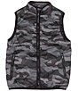 Color:Charcoal - Image 1 - Big Boys 8-20 Sleeveless Camouflage Printed Puffer Vest