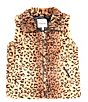 Color:Multi - Image 1 - Little Girls 2T-6X Sleeveless Jaguar-Printed Faux-Fur Vest