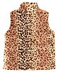 Color:Multi - Image 2 - Little Girls 2T-6X Sleeveless Jaguar-Printed Faux-Fur Vest