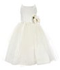Color:Ivory - Image 1 - Little Girls 2T-6X Sleeveless Classic Satin Mesh Flower Girl Dress