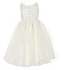 Color:Ivory - Image 2 - Little Girls 2T-6X Sleeveless Classic Satin Mesh Flower Girl Dress