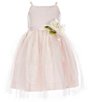 Color:Blush - Image 1 - Little Girls 2T-6X Sleeveless Classic Satin Mesh Flower Girl Dress