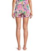 Color:Lily Pink Floral - Image 2 - Woven Satin Floral Print Coordinating Sleep Shorts