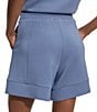 Color:Coronet Blue - Image 2 - Alder 5#double; Elastic Waist Pocketed Shorts
