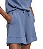 Color:Coronet Blue - Image 4 - Alder 5#double; Elastic Waist Pocketed Shorts