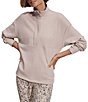 Color:Mushroom Marl - Image 4 - Maida Half Zip Midlayer Drop Shoulder Sweatshirt