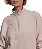 Color:Mushroom Marl - Image 5 - Maida Half Zip Midlayer Drop Shoulder Sweatshirt