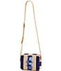 Color:Navy Stripe Straw - Image 1 - Evie Straw Crossbody Bag