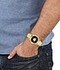 Color:IP Yellow Gold - Image 4 - Men's V-Code Quartz Analog Gold Stainless Steel Bracelet Watch