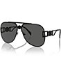 Color:Matte Black - Image 1 - Unisex VE225563-X 63mm Aviator Sunglasses