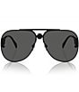 Color:Matte Black - Image 2 - Unisex VE225563-X 63mm Aviator Sunglasses