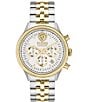Color:Two Tone - Image 1 - Versus Versace Men's Colonne Chronograph Two Tone Silver Stainless Steel Bracelet Watch