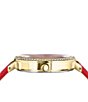Color:Red - Image 2 - Versus Versace Women's Mar Vista Crystal Analog Red Leather Strap Watch