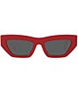 Color:Red - Image 2 - Women's Cat Eye 90's Logo Sunglasses