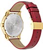 Color:IP Yellow Gold - Image 3 - Women's Medusa Deco Quartz Analog Red Leather Strap Watch